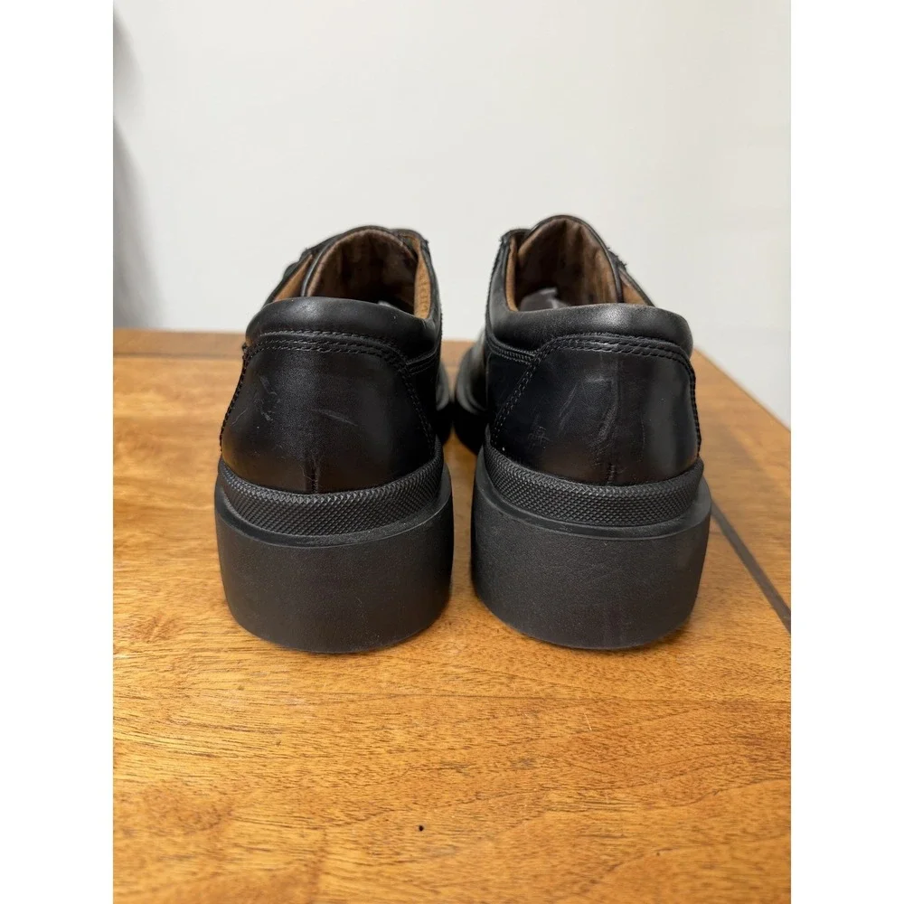 Vtg GBX Men's 8 Street Black Chunky Buckle Leather Casual Boot Shoe‎ Punk Heavy